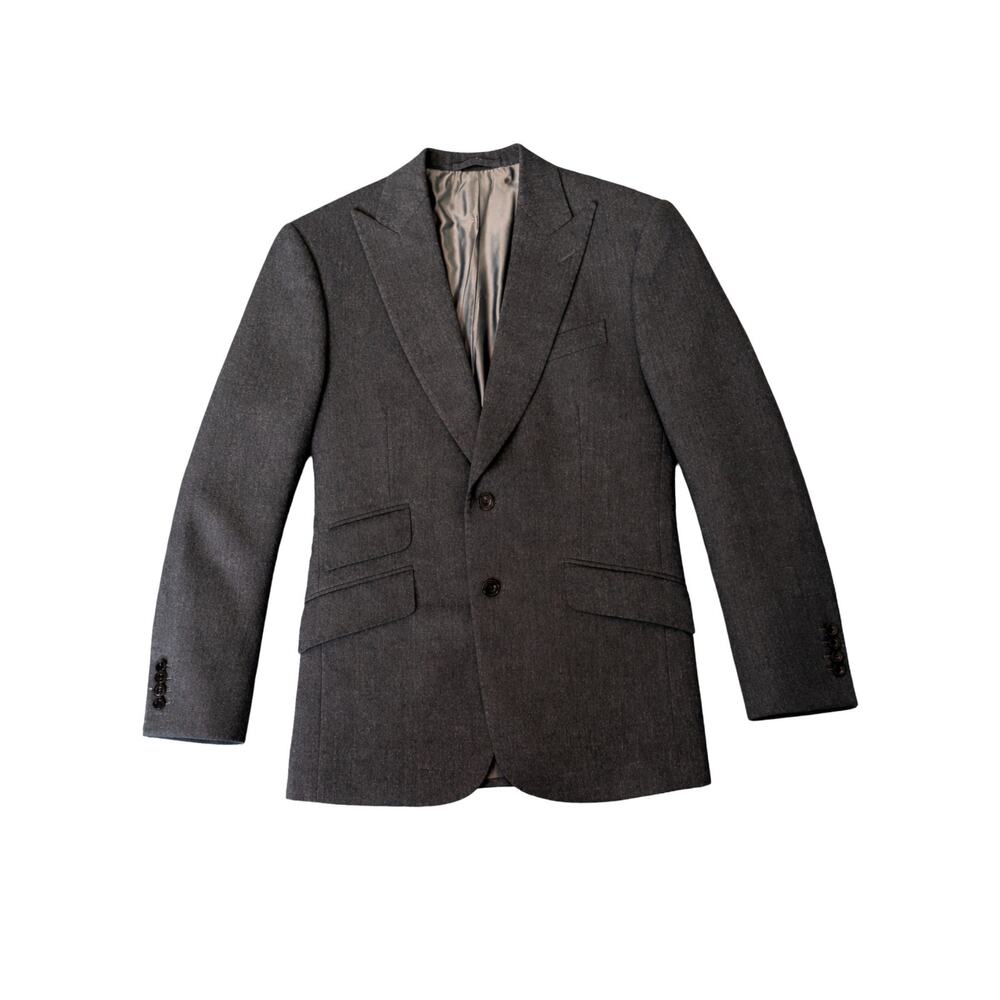 Cad & The Dandy Blazer Mens 40R Gray Wool UK Bespoke Tailored Vent Pockets Luxe